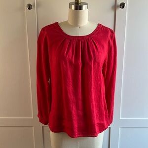 J. Crew Red Linen Top, size 0
